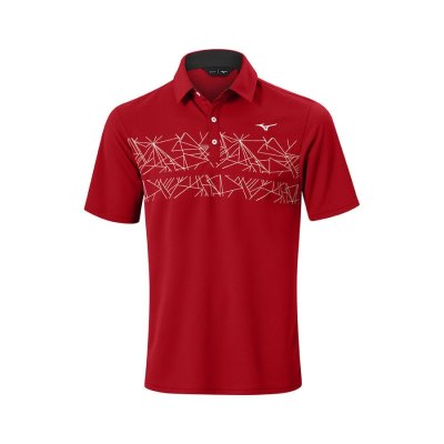 Camisa Polo Mizuno Breath Thermo Estampados Hombre - Rojos - Chile M134NQKPFD
